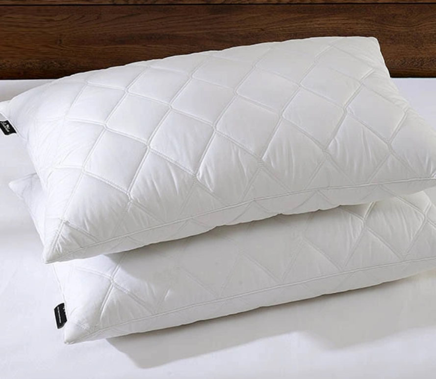 Luxury Pillow 2 Pack With Quilted Cover Hotel Quality Bed Pillows Soft Down Alternative Filled Best for Side, Stomach and Back Sleeper - seventhstitch
