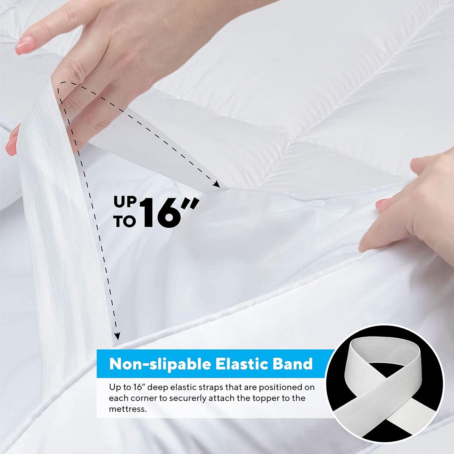 Mattress Topper Extra Deep Filling 10cm Thick Quilted Fluffy Single Double King SuperKing Size - seventhstitch