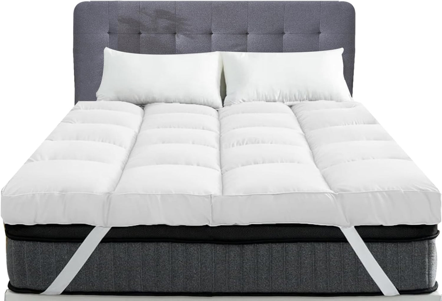 Luxury Mattress Topper Extra Deep Sleep Filling 4 inches /10cm 1000 GSM Hotel Quality Super Soft Topper