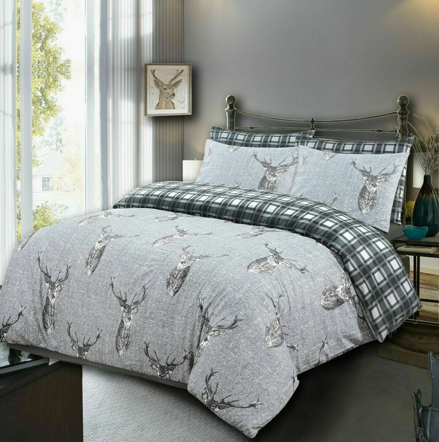 Duvet Cover 200TC 100% Cotton Bedding Set Double King Super King Size - seventhstitch
