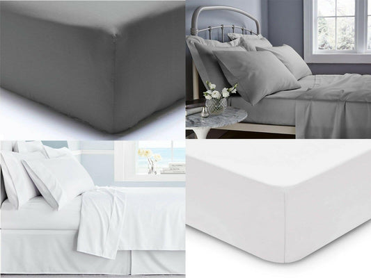 Luxury Hotel Quality 400TC Extra Deep 40cm Fitted Sheet 100% Egyptian Cotton Double King Super King - seventhstitch